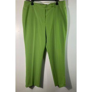 Womens Investments Trousers Pants Front Zip‎ Bright Green 16S